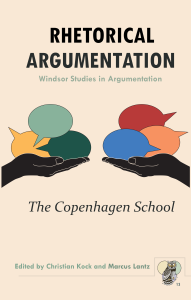 Rhetorical Argumentation cover with two hands holding several chat bubbles.